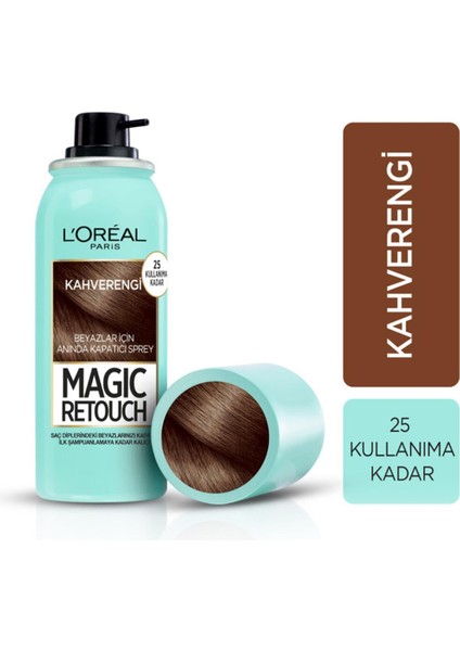 Loreal Paris L'oreal Paris L'oreal Magic Retouch Beyaz Kapatıcı Sprey Kahverengi 75 ml Saç Spre