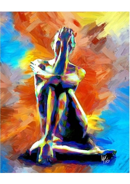 Yanlız Kadın Sayılarla Boyama Seti Rulo 40 x 50 cm
