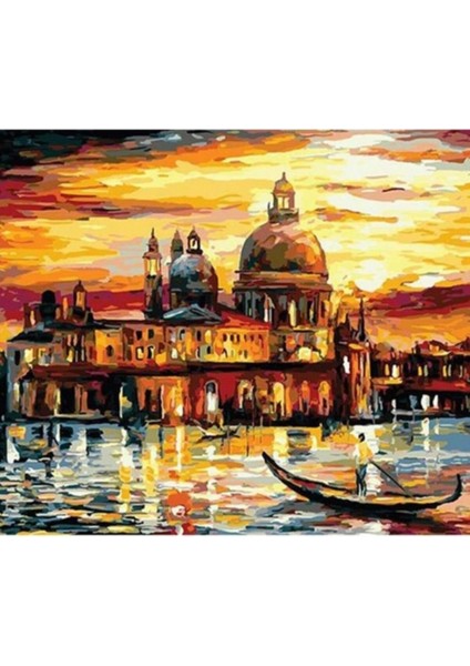 Venedik Gezisi 2 Sayılarla Boyama Seti Kasnaklı 40 x 50 cm