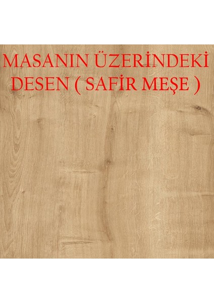 Smart Mercan Masa Safir Meşe 4 Adet Çapraz Sandalye Takım
