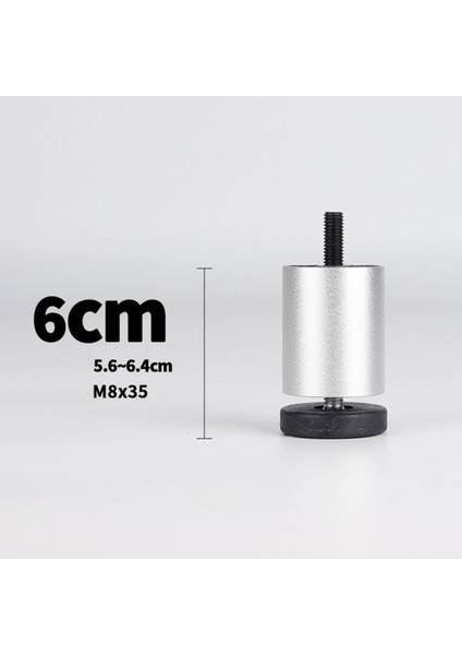 Alüminyum Alaşım Ayarlanabilir Mobilya Koltuk Dolap Ayağı 4 Adet Gümüş 6 cm
