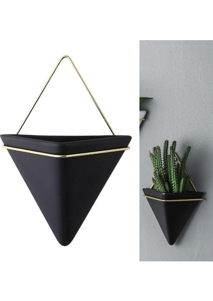 Duvar Planter Modern Kapalı Açık Saksı Duvar Dekor Küçük Bitki Etli Otlar - Siyah M (Yurt Dışından)