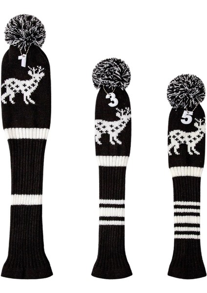 3x Elk Desen Golf Kafası Kapak No. 1 3 5 Sürücü Ahşap Kulübü Başkakları (Yurt Dışından)