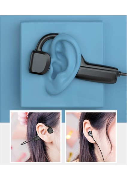 Kemik Iletim Kulaklıklar Bluetooth 5.1 Mic ile Açık Kulak Kulaklık Spor (Yurt Dışından)