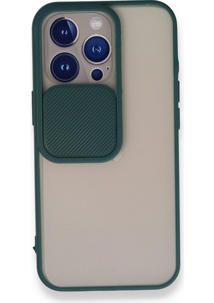 iPhone 13 Pro Kılıf Palm Kamera Koruma Kapaklı Silikon - Koyu Yeşil