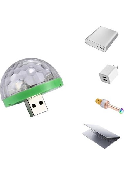 Blue Spectrum USB Disko Topu Sese Duyarlı Renkli Işıklı LED Lamba