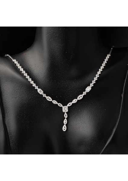 Starlight Baget Taşlı Beyaz Altın Set fiyatları