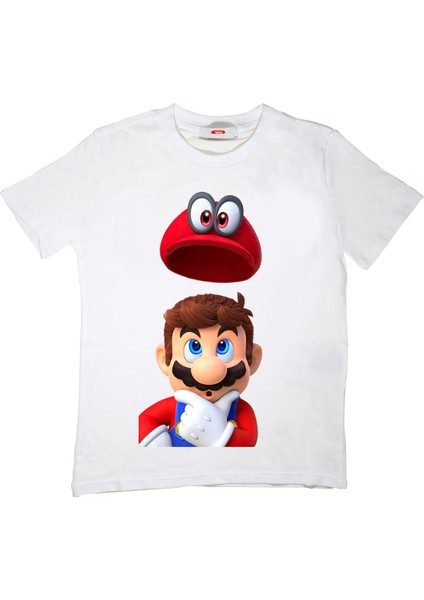 Super Mario Çocuk Tişört Beyaz Unisex