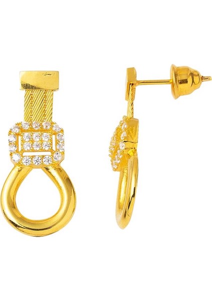 Sonsuzluk Trabzon Hasırı Altın Küpe