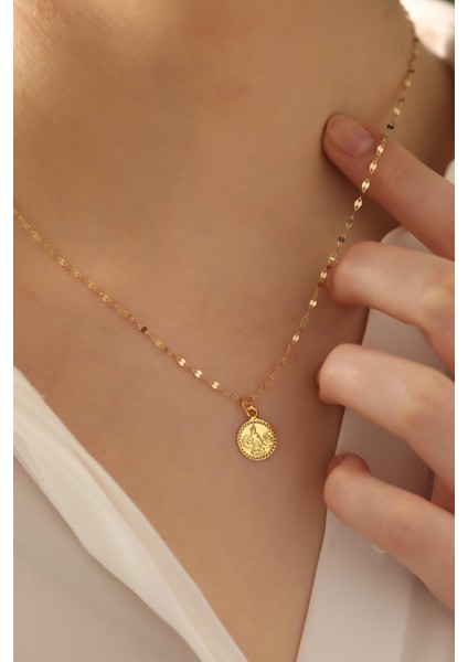 14 Ayar Altın Tuğra Aynalı Zincir Kolye fiyatları