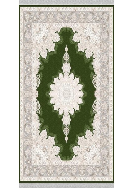 Decoser 2006 Klasik Desen Yeşil Kaymaz Pamuk Tabanlı Yıkanabilir Halı Kilim