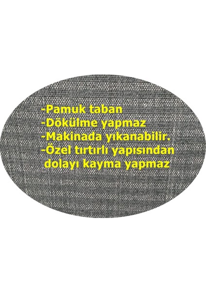 Decoser 2003 Klasik Desen Gri Kaymaz Pamuk Tabanlı Yıkanabilir Halı Kilim