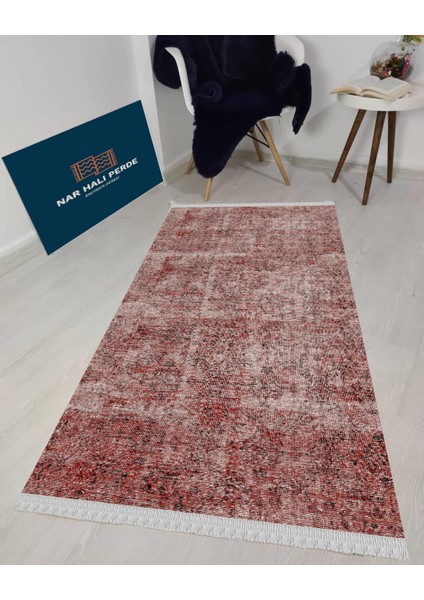 Decoser 4017 Kiremit Turuncu Renk Kaymaz Yıkanabilir Kilim fiyatları