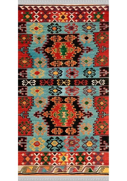 Nar Store Home Decoser 2025 Otantik Pamuk Tabanlı Kaymaz Yıkanabilir Halı Kilim