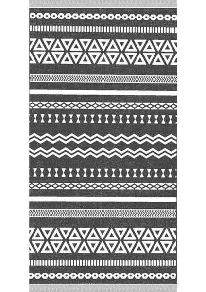 Decoser 2036 Gri Iskandinav Desen Pamuk Tabanlı Kaymaz Yıkanabilir Halı Kilim