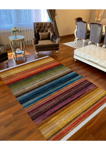 Nar Store Home Decoser 4014 Renkli Yıkanabilir Pamuk Tabanlı Kilim