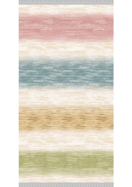 Decoser 8027 Renkli Yıkanabilir Pamuk Tabanlı Kaymaz Kilim