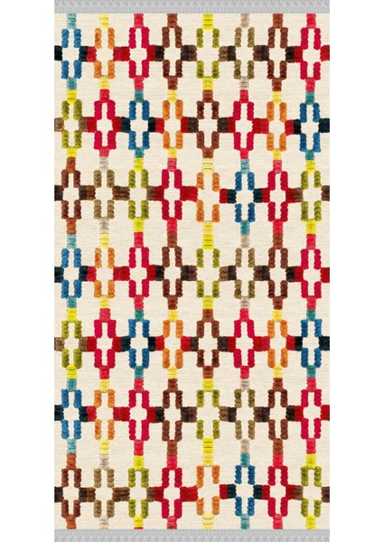 Decoser 4020 Renkli Yıkanabilir Pamuk Tabanlı Kilim