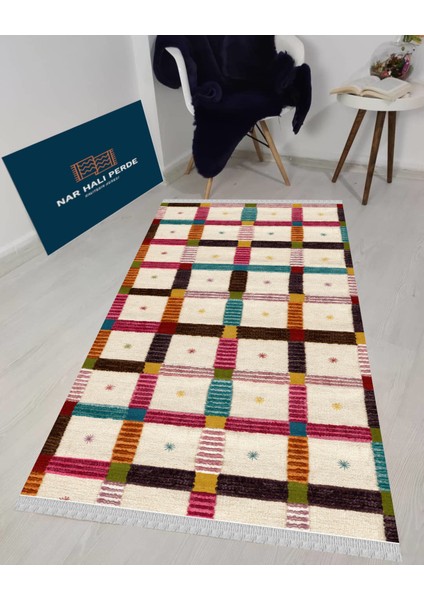 Decoser 4003 Renkli Yıkanabilir Pamuk Taban Kilim