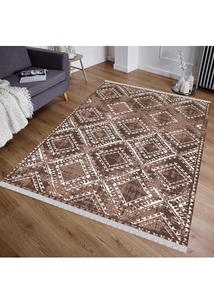 Decoser 5021 Yıkanabilir Kahverengi Kilim