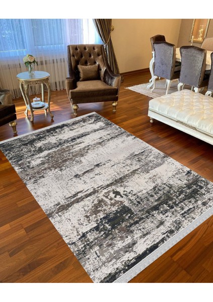 Decoser 4023 Gri Yeşil Yıkanabilir Pamuk Tabanlı Kilim
