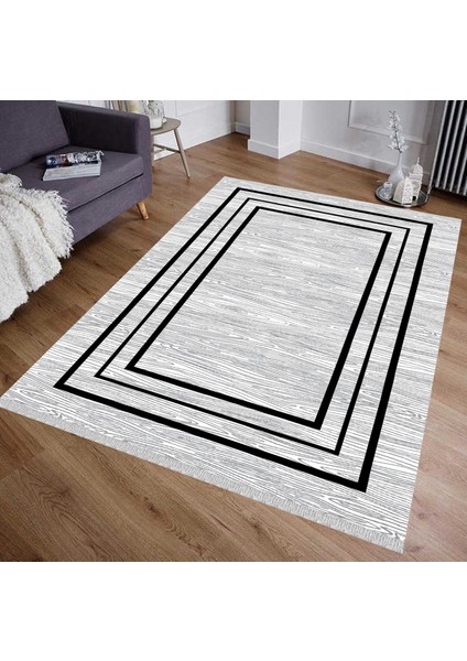 Decoser 5045 Yıkanabilir Gri Çerçeveli Kilim