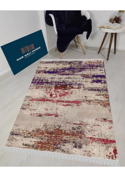 Decoser 4025 Mor Pembe Kaymaz Yıkanabilir Kilim