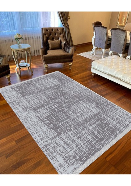 Decoser 4039 Düz Gri Kaymaz Yıkanabilir Kilim
