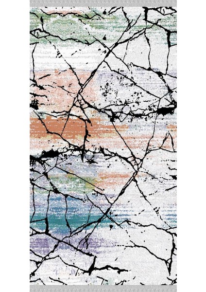 Decoser 4079 Renkli Mermer Desen Kaymaz Yıkanabilir Kilim fiyatları