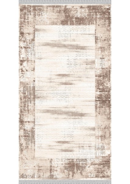 Decoser 6027 Bej Düz Desen Kaymaz Yıkanabilir Kilim