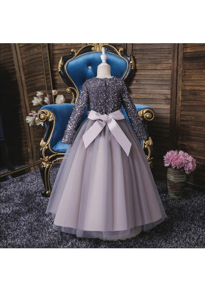 Gri Zara Payetli Çocuk Abiye - Kız Çocuk Elbise - Kız Çocuk Balo Elbise - Noel Elbise fiyatları
