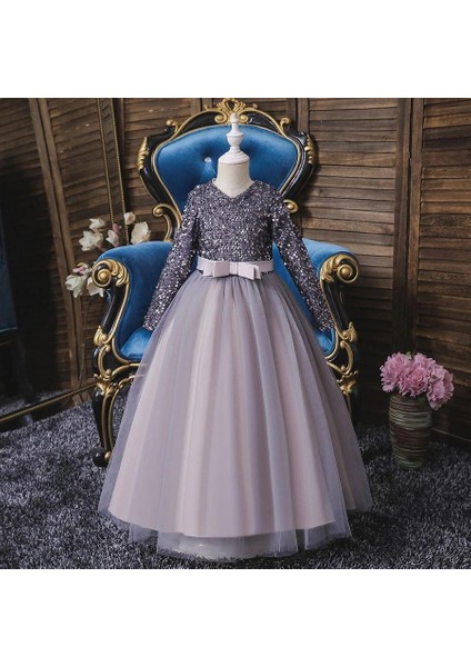 Gri Zara Payetli Çocuk Abiye - Kız Çocuk Elbise - Kız Çocuk Balo Elbise - Noel Elbise fırsatları