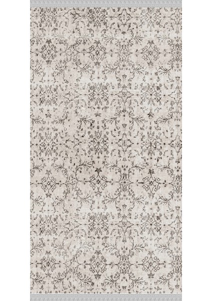 Decoser 4018 Beyaz Otantik Renk Kaymaz Yıkanabilir Kilim modelleri