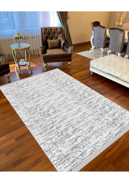 Decoser 4029 Düz Gri Kaymaz Yıkanabilir Kilim