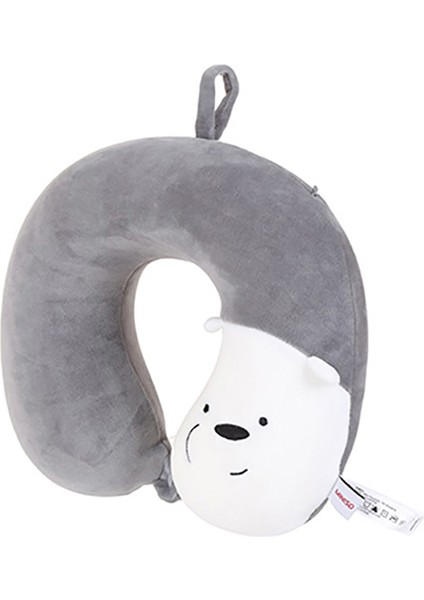 We Bare Bears- Boyun Yastığı (Açık Gri)