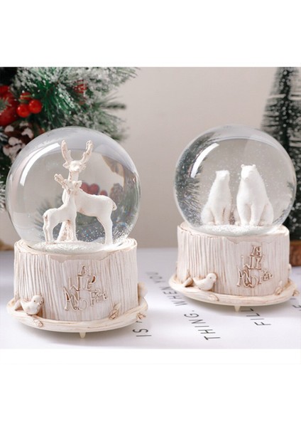Geyik Büyük Boypüskürtmeli Işıklı Müzikli Kar Küresi fiyatları