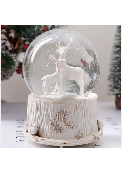 Geyik Büyük Boypüskürtmeli Işıklı Müzikli Kar Küresi modelleri