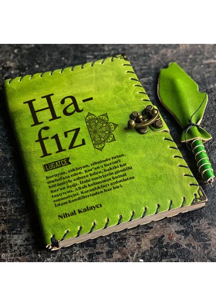 Lügatçe Hafız Isme Özel Deri Defter