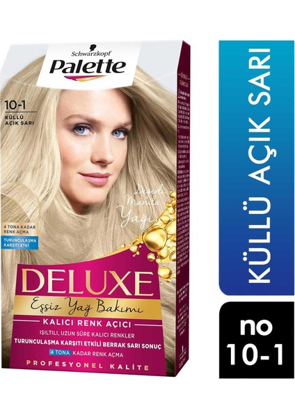 Palette Deluxe Eşsiz Yağ Bakımı Saç Boyası Küllü Açık Sarı 10-1 6281031271582 Saç