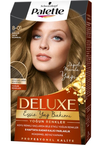 Palette Deluxe Yoğun Renkler Saç Boyası Küllü Açık Kumral 8-01 Saç Boyası