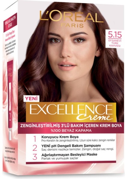 Loreal Paris L'oreal Paris L'oreal Excellence Saç Boyası - 5.15 Efsanevi Türk Kahvesi Saç Boyas