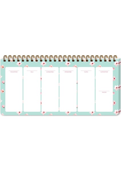 Keskin Color Haftalık Planner Su Yeşili 13 x 27 cm