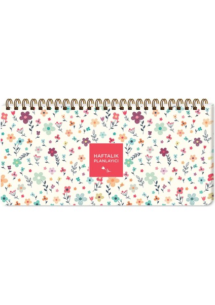 Keskin Color Haftalık Planner Krem Çiçek 13 x 27 cm