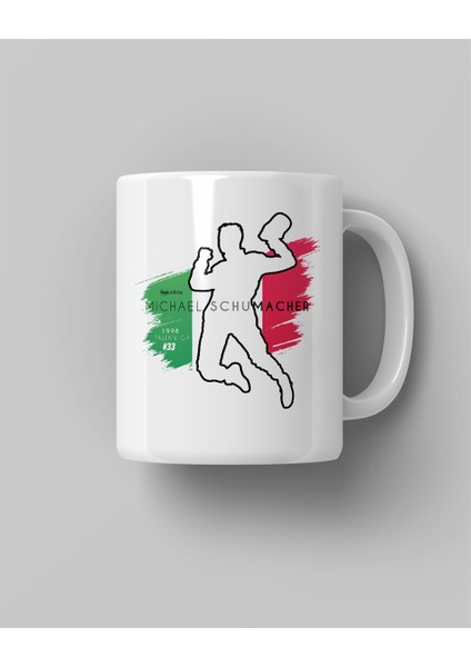 Michael Schumacher Italian 1998 Baskılı Beyaz Kahve Kupa Bardak