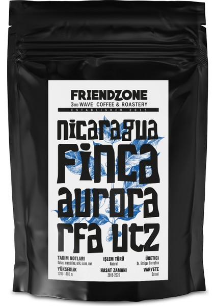 Nicaragua Finca Aurora Natural Rfa Utz Yöresel Kahve 1000 gr