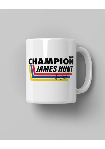 James Hunt Champion 1976 Baskılı Beyaz Kahve Kupa Bardak