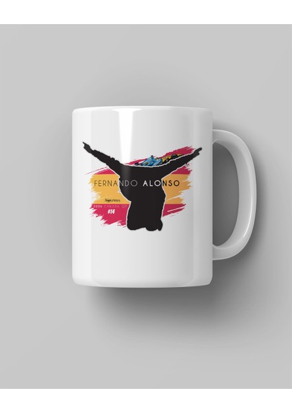 Fernando Alonso Shape Of Victory Canada 2006 Baskılı Beyaz Kahve Kupa Bardak