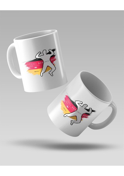 Michael Schumacher German 2002 Baskılı Beyaz Kahve Kupa Bardak fiyatları