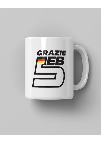Grazie Seb Baskılı Beyaz Kupa Bardak