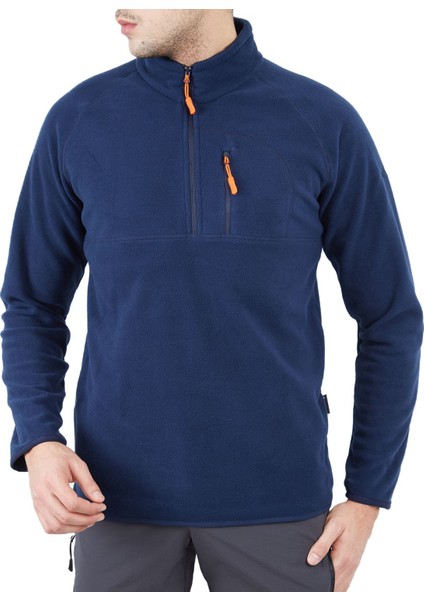600508 Gamma Yarım Fermuarli Polar Indigo Erkek Outdoor Poları 600508-GAMMA-YARIM-FERMUARLI-POLAR-INDIGO Mavi